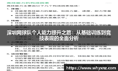 深圳网球队个人能力提升之路：从基础训练到竞技表现的全面分析